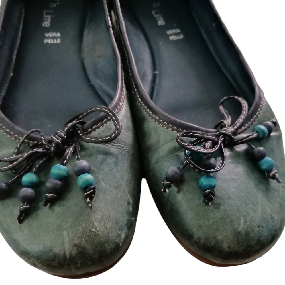 Lemon N Lime Shoe Flats Green Bow Beads Size 9 Romania Casual - Picture 12 of 12